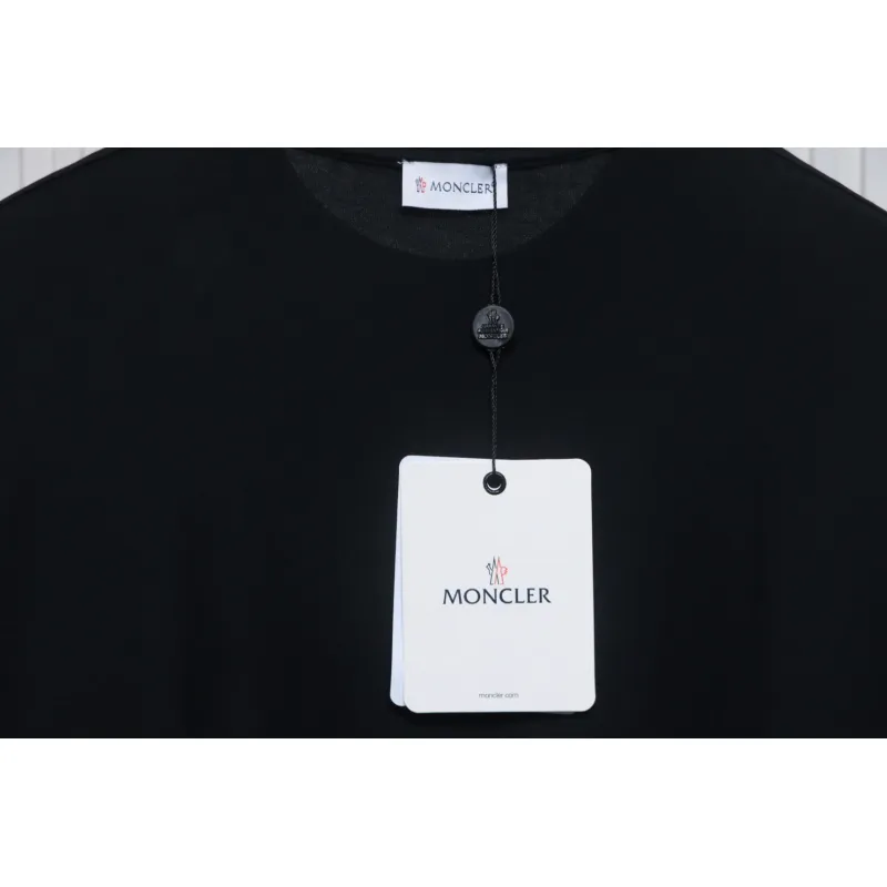 Bstsneaker-Moncler Embroidered Logo Cotton T-shirt Black 120