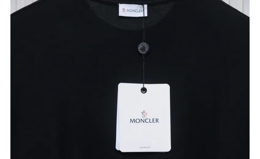 Bstsneaker-Moncler Embroidered Logo Cotton T-shirt Black 120