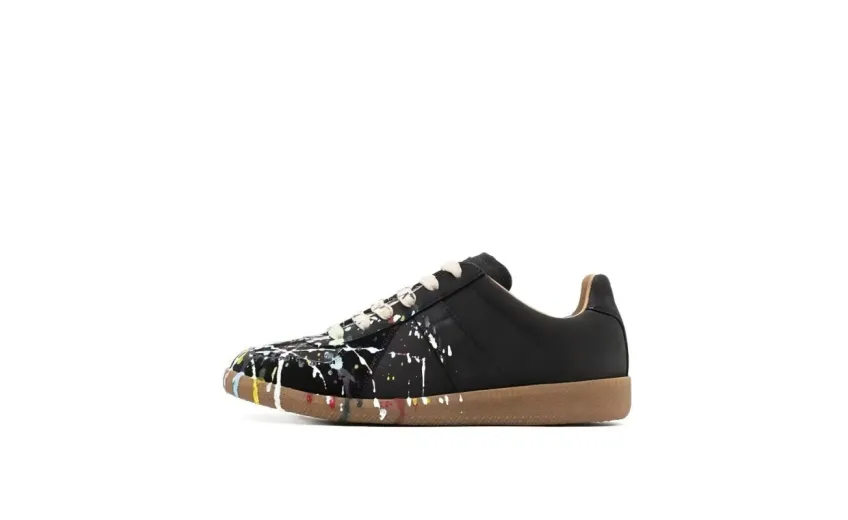 Bstsneaker-Maison Margiela Black Paint Replica Sneakers 