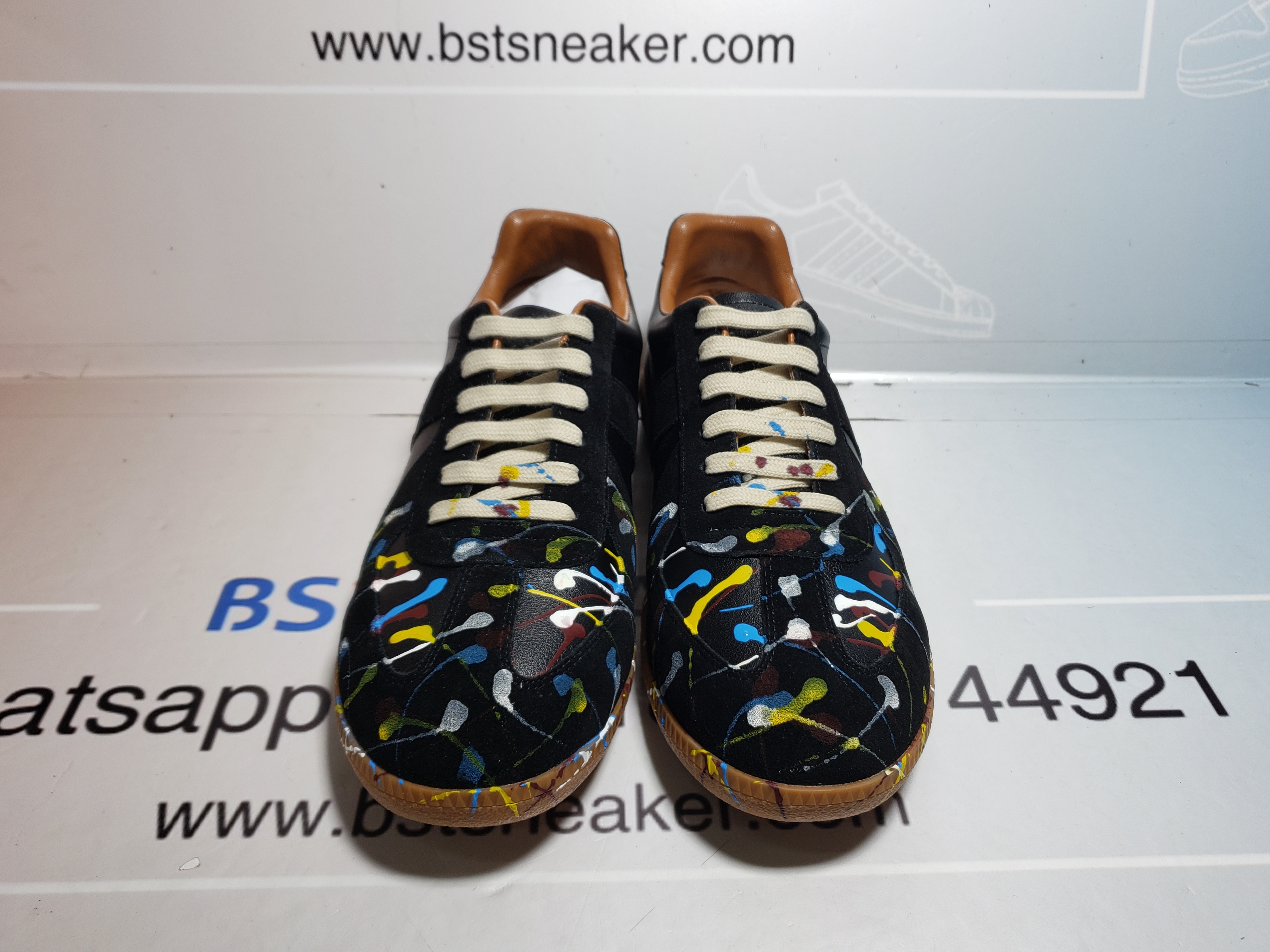 Bstsneaker-Maison Margiela Black Paint Replica Sneakers 