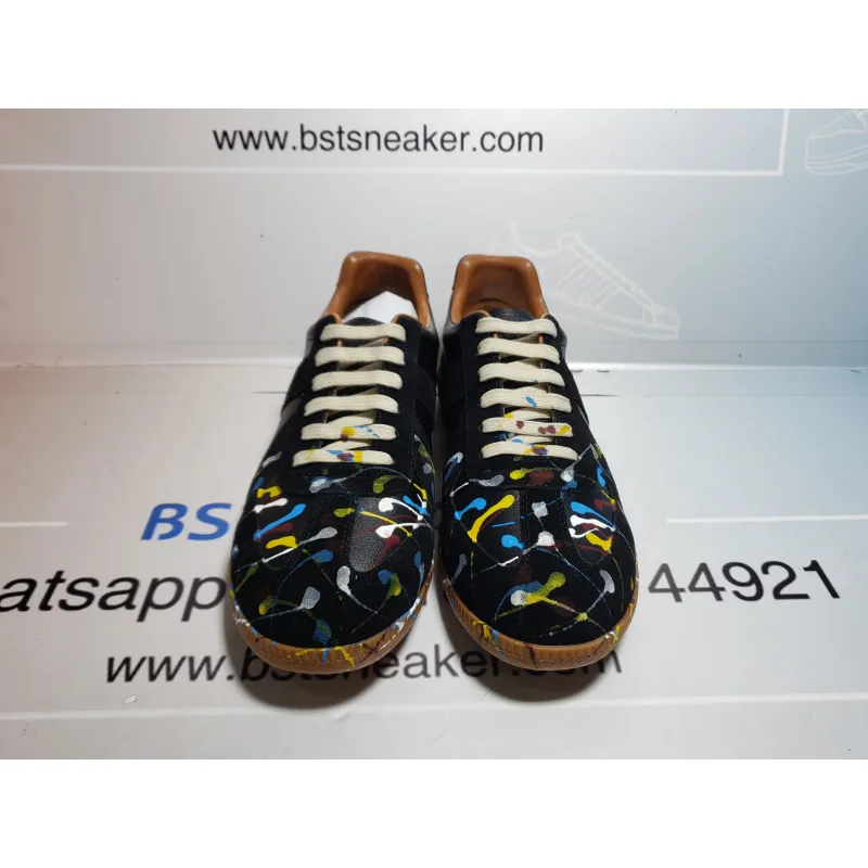 Bstsneaker-Maison Margiela Black Paint Replica Sneakers 