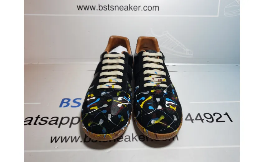 Bstsneaker-Maison Margiela Black Paint Replica Sneakers 
