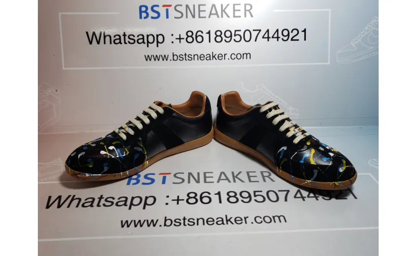Bstsneaker-Maison Margiela Black Paint Replica Sneakers 