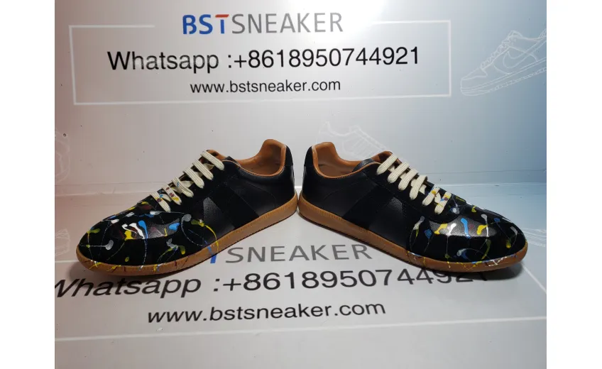 Bstsneaker-Maison Margiela Black Paint Replica Sneakers 