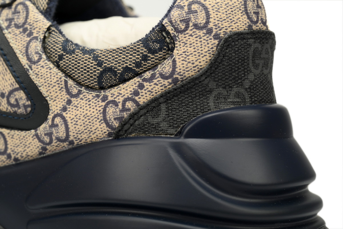 Bstsneaker-Gucci Rhyton Leather-Trimmed Monogrammed Supreme Coated-Canvas Sneakers