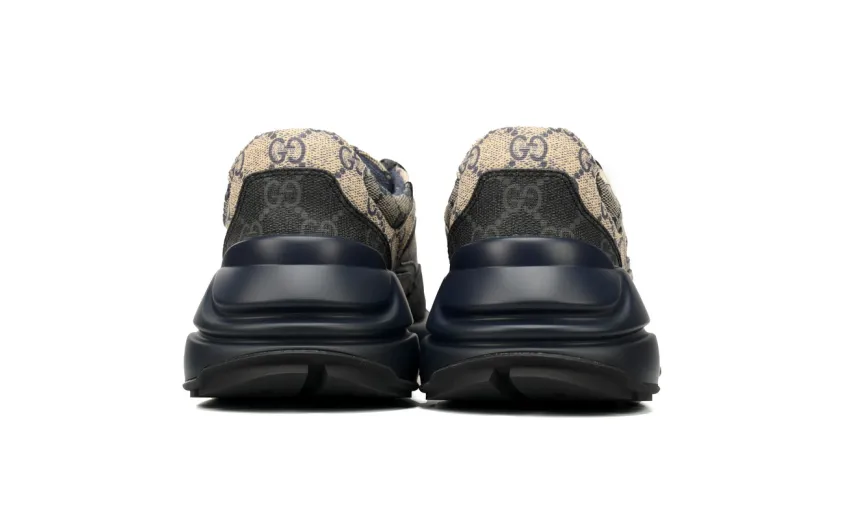 Bstsneaker-Gucci Rhyton Leather-Trimmed Monogrammed Supreme Coated-Canvas Sneakers