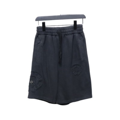 Bstsneaker-Chrome Hearts Distressed Embroidered Shorts Black 120 01