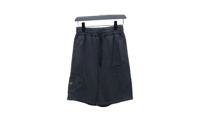 Bstsneaker-Chrome Hearts Distressed Embroidered Shorts Black 120