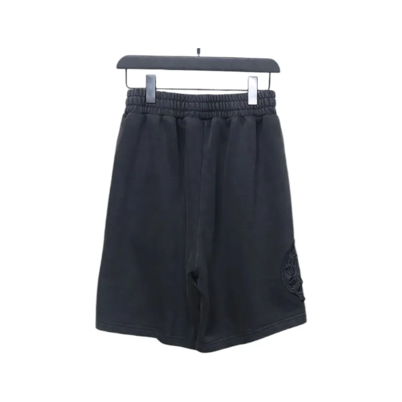 Bstsneaker-Chrome Hearts Distressed Embroidered Shorts Black 120