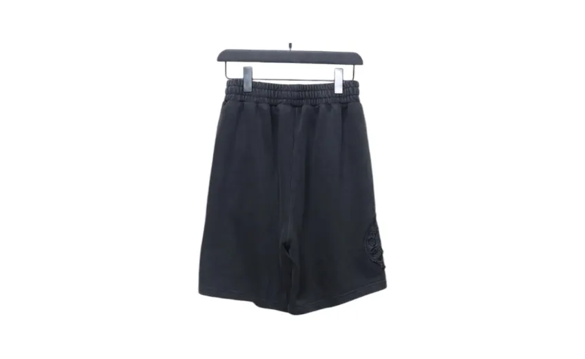 Bstsneaker-Chrome Hearts Distressed Embroidered Shorts Black 120