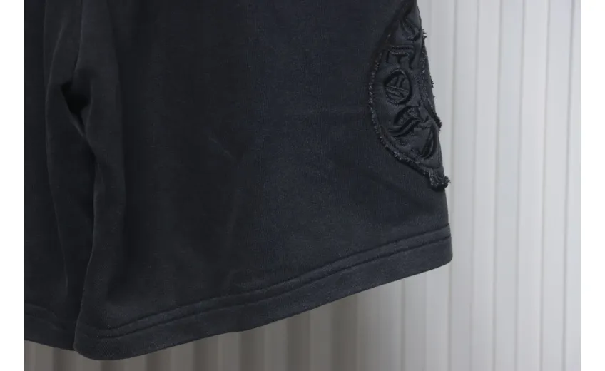 Bstsneaker-Chrome Hearts Distressed Embroidered Shorts Black 120