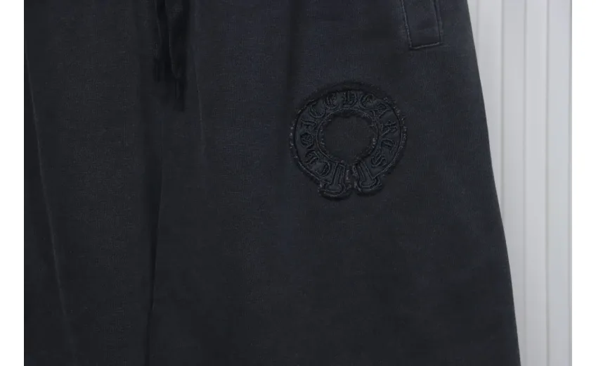 Bstsneaker-Chrome Hearts Distressed Embroidered Shorts Black 120