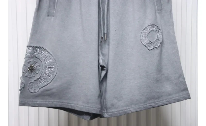 Bstsneaker-Chrome Hearts Distressed Embroidered Shorts 120