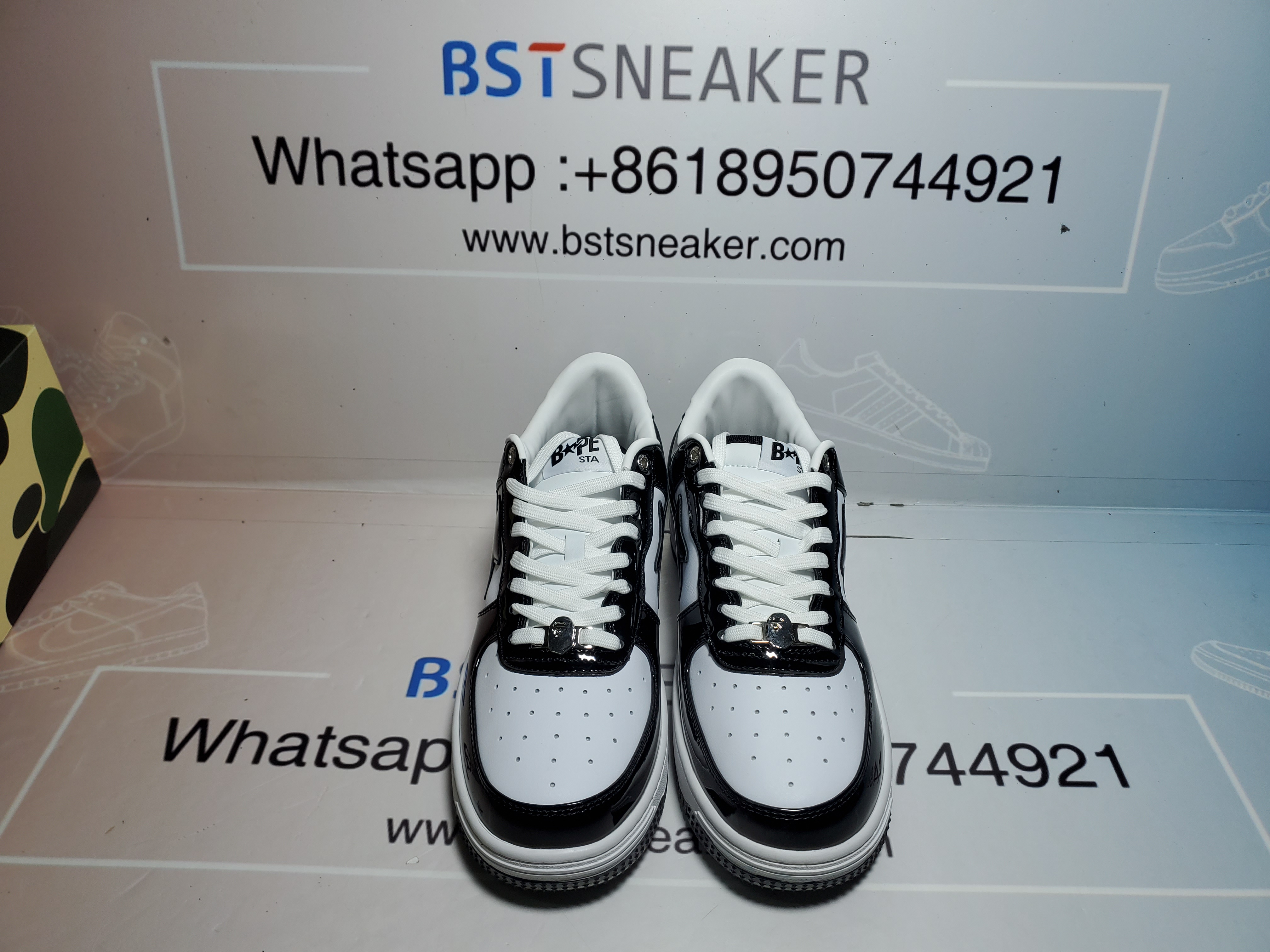 Bstsneaker-Bapesta Bathing Ape Bape Sta Low Black White Matte