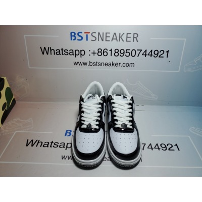 Bstsneaker-Bapesta Bathing Ape Bape Sta Low Black White Matte 02