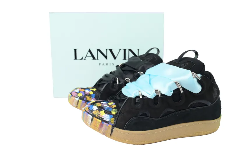 Bstsneaker- Lanvin Leather Curb Gallery Dept Black Multi FM-SKRK11-DRGD-P2210S1