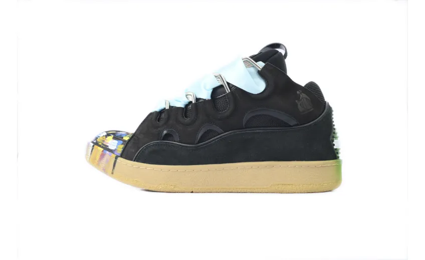 Bstsneaker- Lanvin Leather Curb Gallery Dept Black Multi FM-SKRK11-DRGD-P2210S1