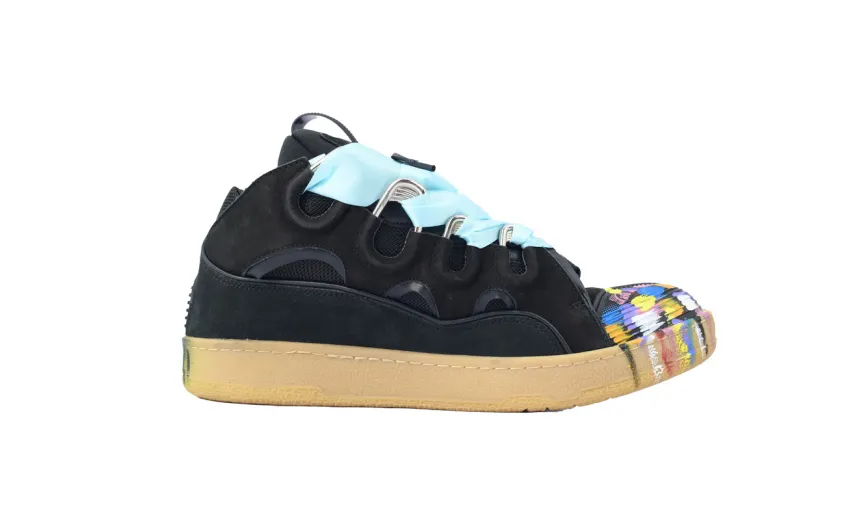 Bstsneaker- Lanvin Leather Curb Gallery Dept Black Multi FM-SKRK11-DRGD-P2210S1