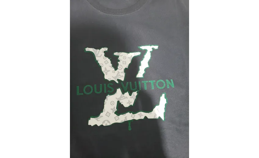 Bstsneaker-Louis Vuitton LV Flocked Logo Short-Sleeved T-shirt 130