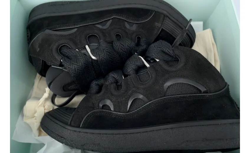 Bstsneaker- Lanvin Leather Curb Triple Black FMSKRK11GRIPA23 1010