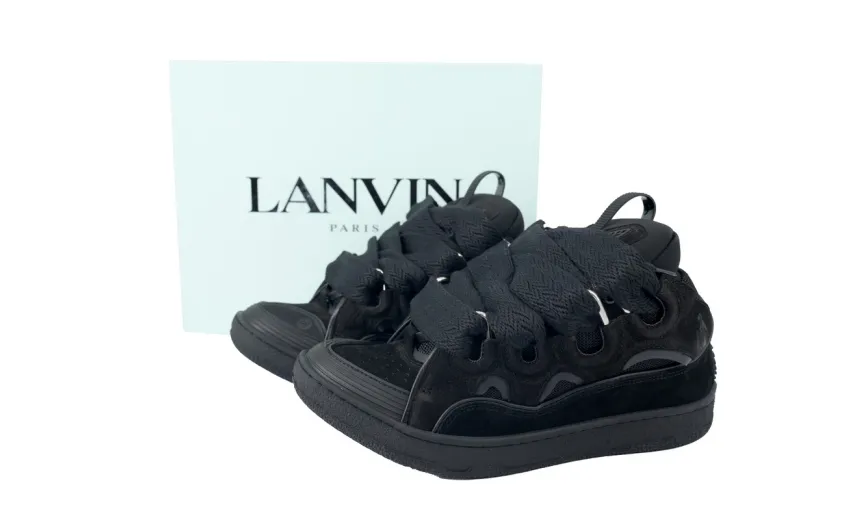 Bstsneaker- Lanvin Leather Curb Triple Black FMSKRK11GRIPA23 1010