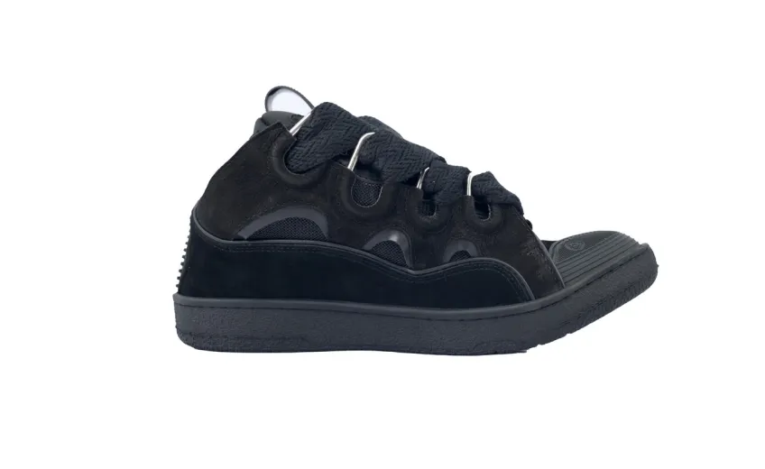 Bstsneaker- Lanvin Leather Curb Triple Black FMSKRK11GRIPA23 1010