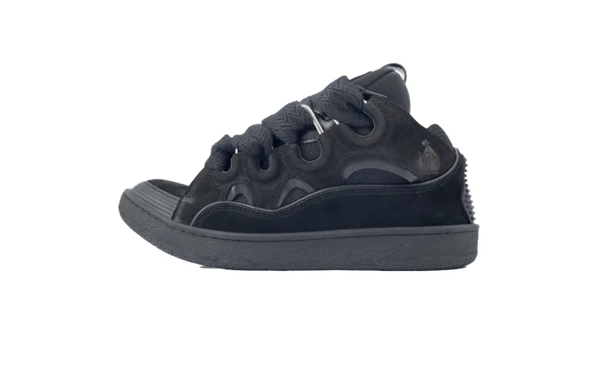 Bstsneaker- Lanvin Leather Curb Triple Black FMSKRK11GRIPA23 1010