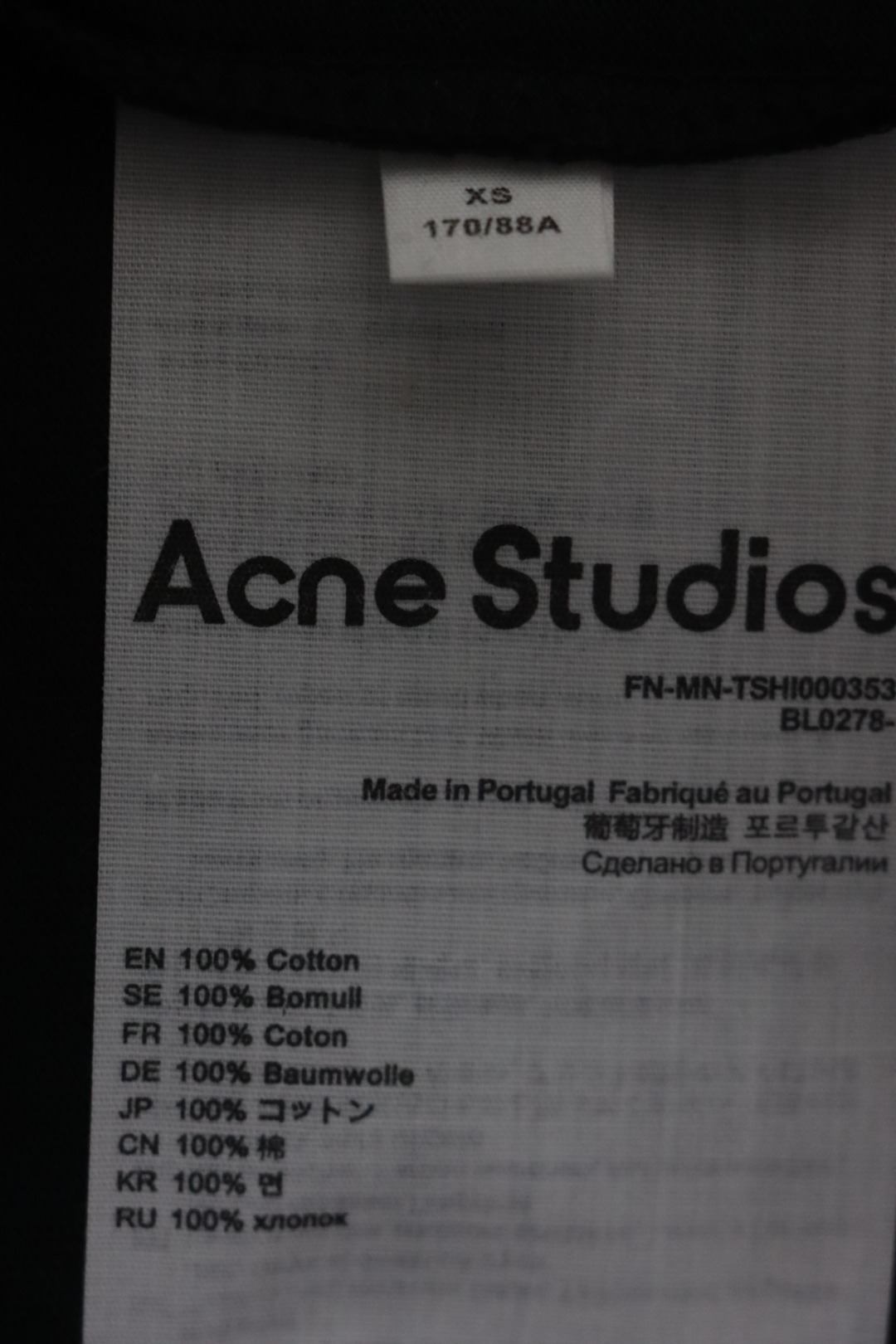 Bstsneaker- Acne Studios Sprayed Logo Black T-Shirt 130 