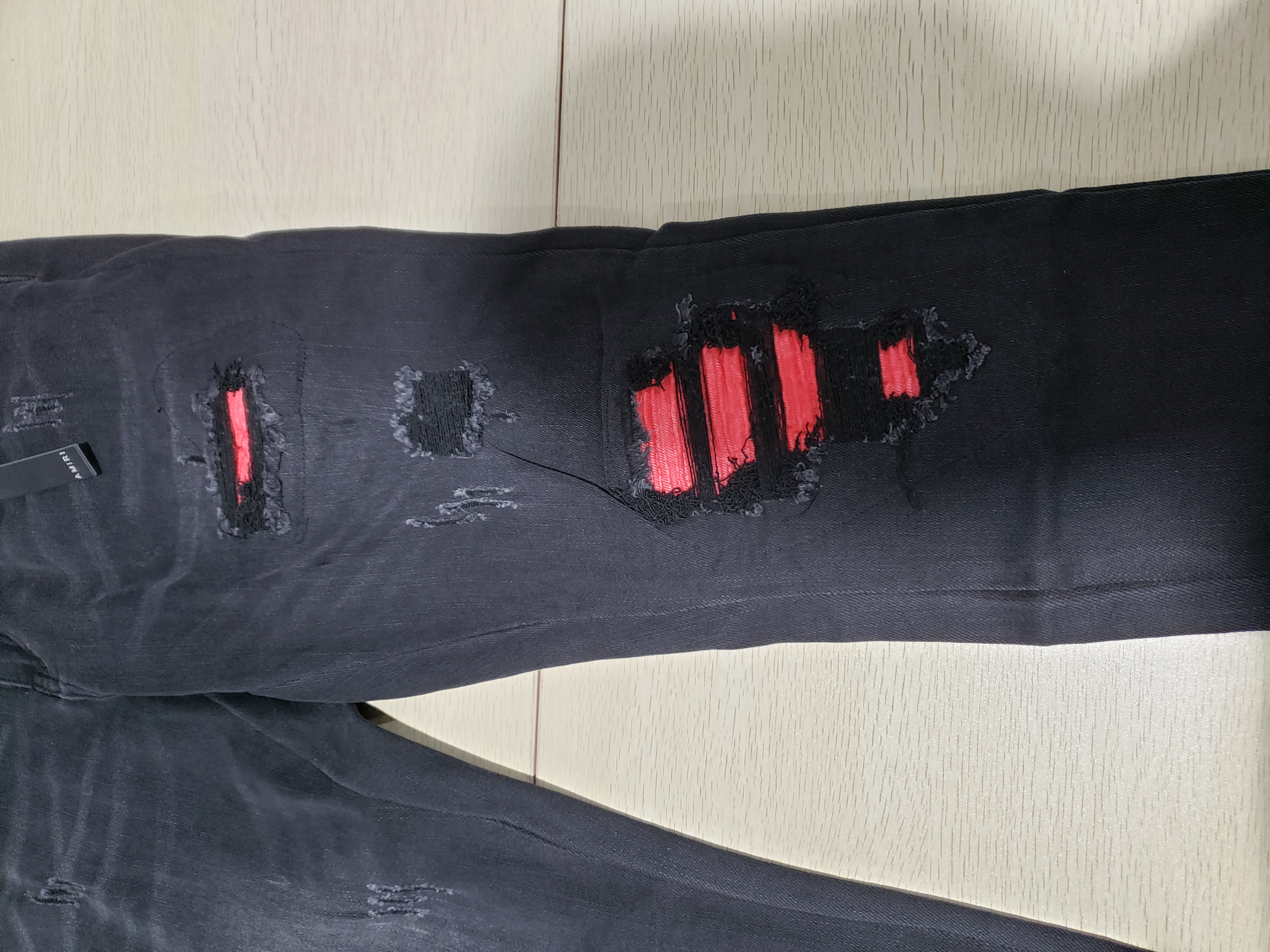 Bstsneaker-AMIRI pink ripped jeans 200