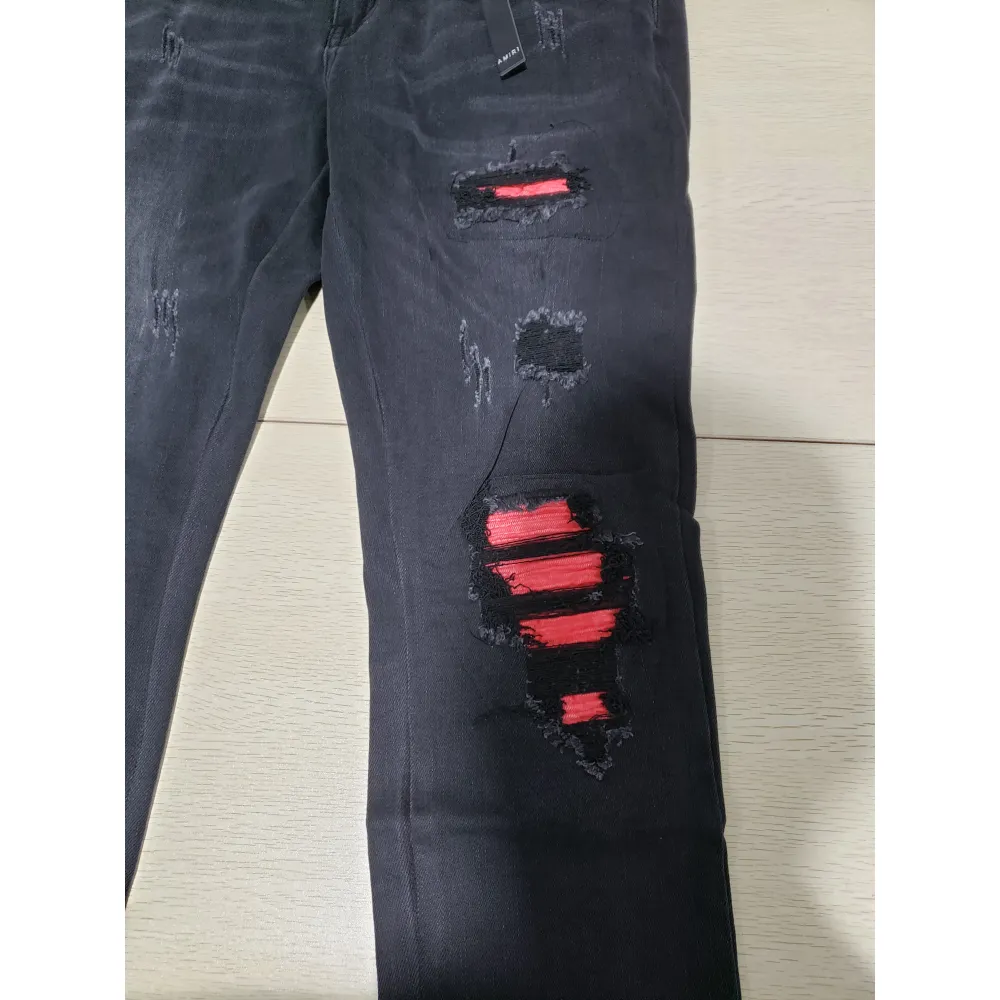 Bstsneaker-AMIRI pink ripped jeans 200