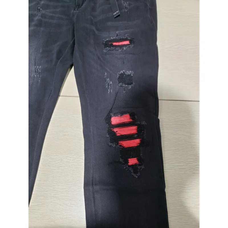 Bstsneaker-AMIRI pink ripped jeans 200
