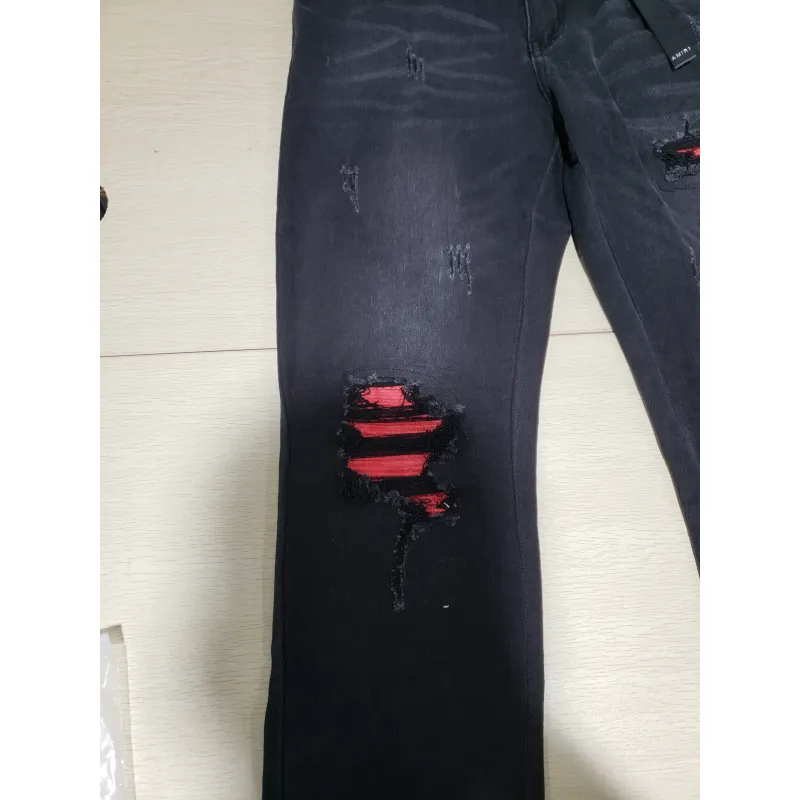 Bstsneaker-AMIRI pink ripped jeans 200