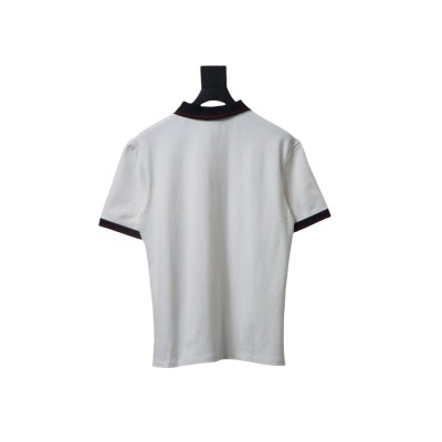 Bstsneaker- Moncler Tricolor Logo Cotton Piquet Polo White Shirt 140 02