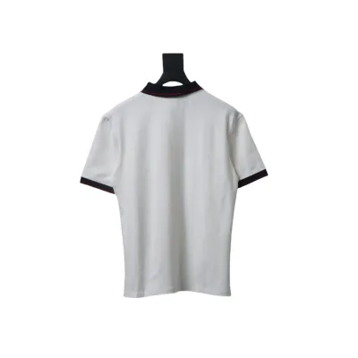 Bstsneaker- Moncler Tricolor Logo Cotton Piquet Polo White Shirt 140 02