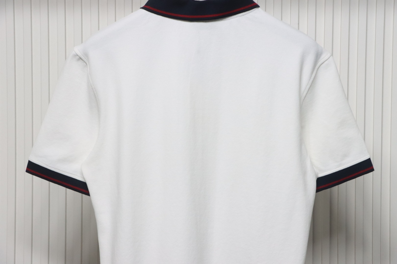 Bstsneaker- Moncler Tricolor Logo Cotton Piquet Polo White Shirt 140