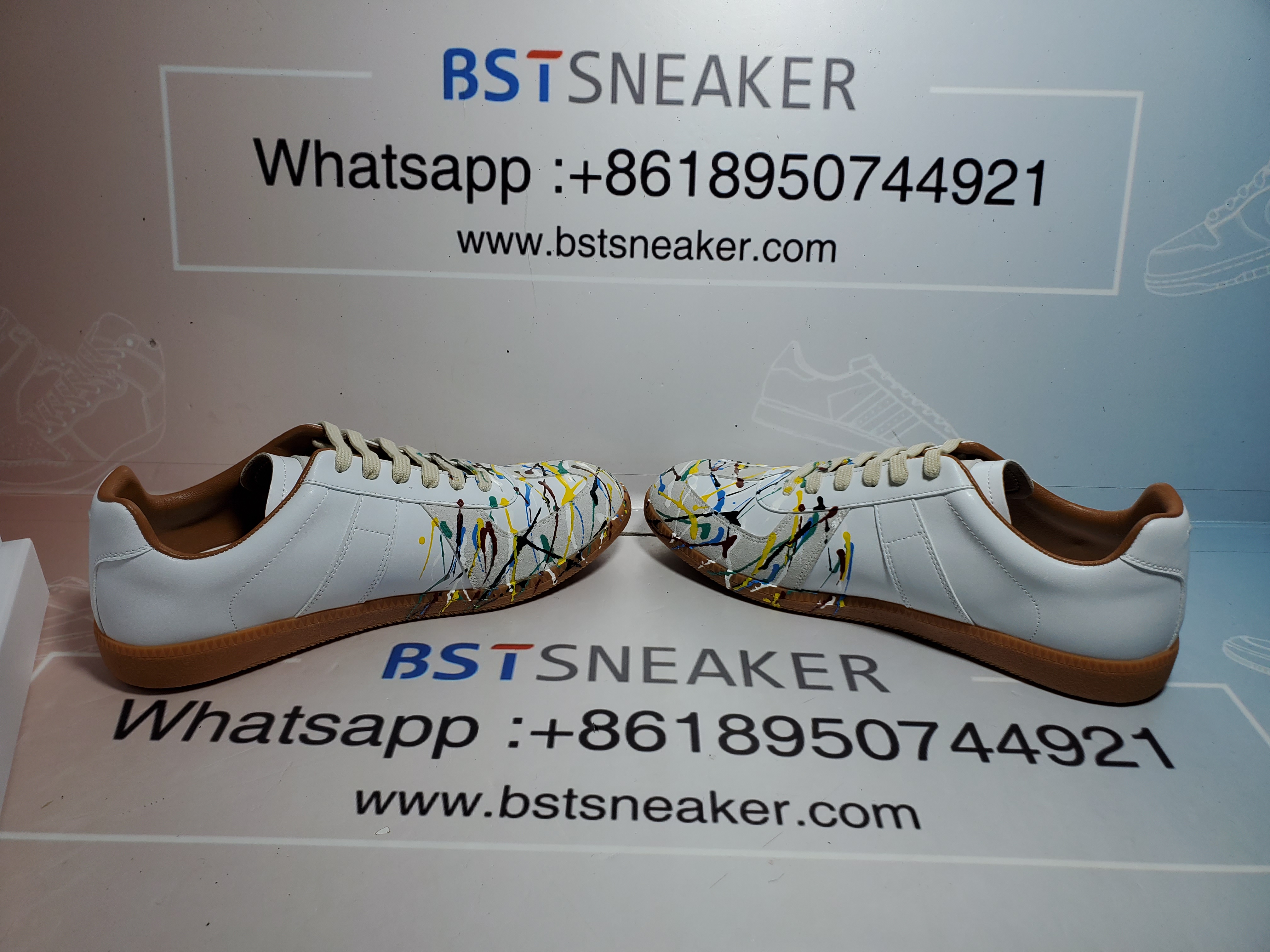 Bstsneaker-Maison Margiela White Paint Replica Sneakers 