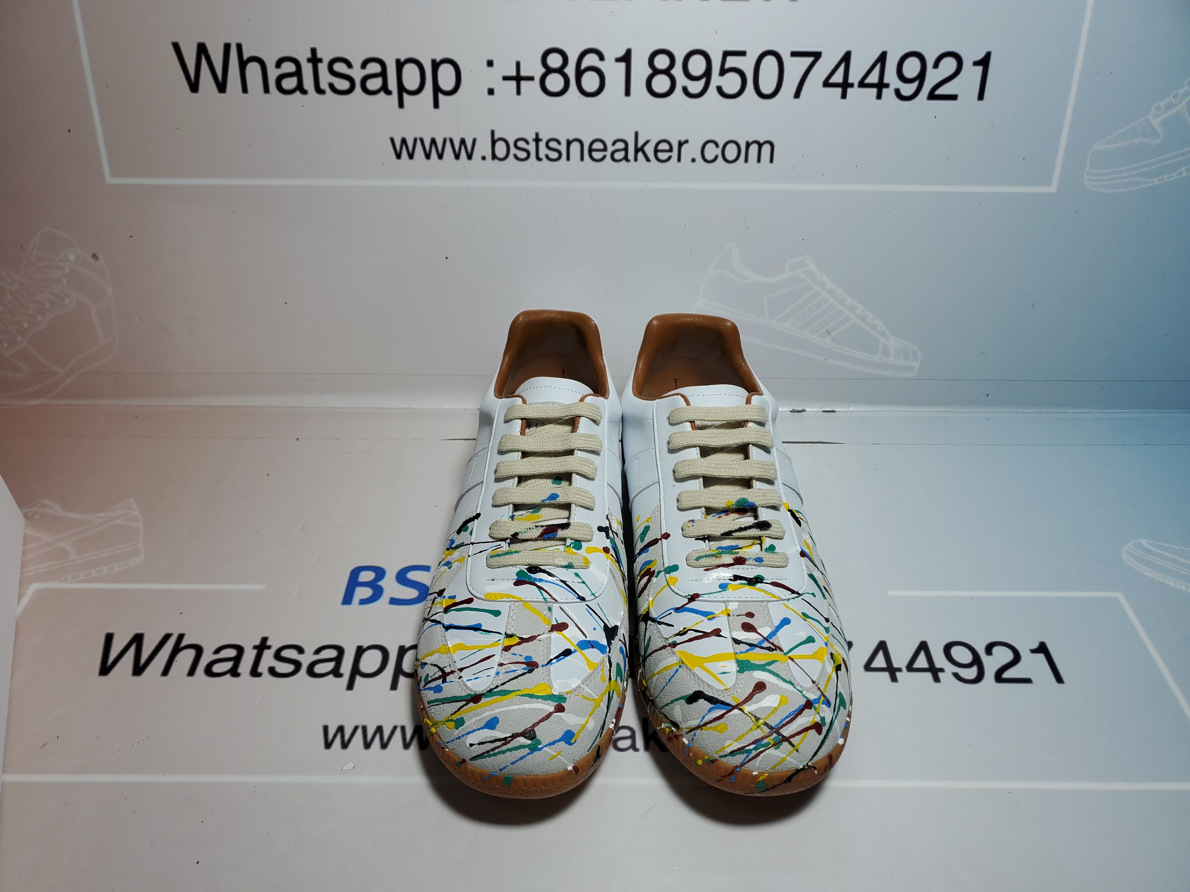 Bstsneaker-Maison Margiela White Paint Replica Sneakers 
