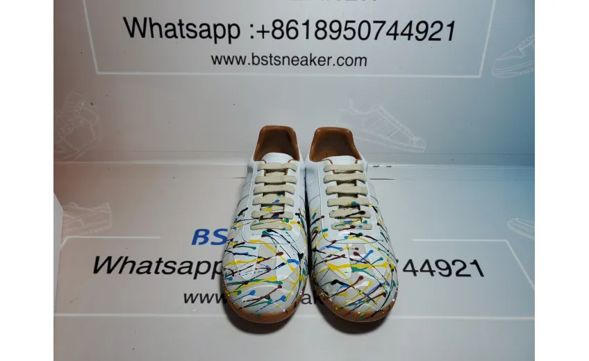 Bstsneaker-Maison Margiela White Paint Replica Sneakers 