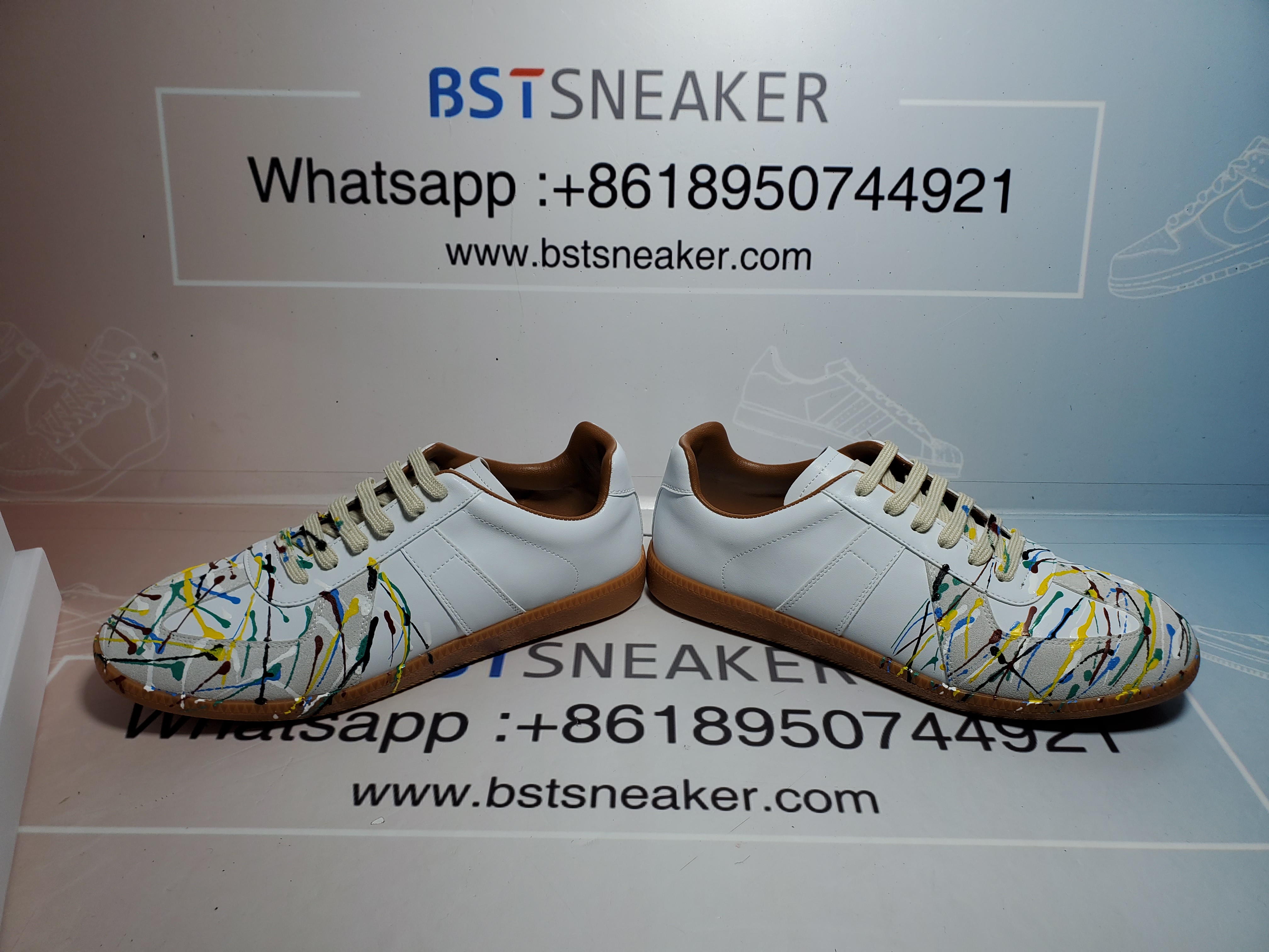 Bstsneaker-Maison Margiela White Paint Replica Sneakers 