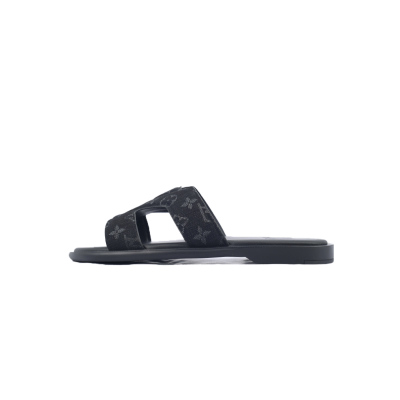 Bstsneaker- Louis Vuitton Oasis Black Cloth Slippers 01