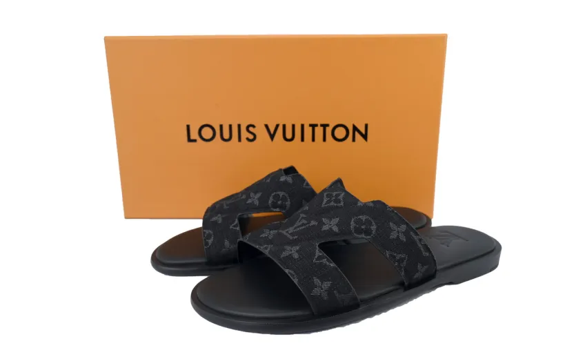 Bstsneaker- Louis Vuitton Oasis Black Cloth Slippers