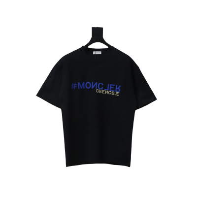 Bstsneaker-Moncler Flocked Cotton T-shirt Black 120 01