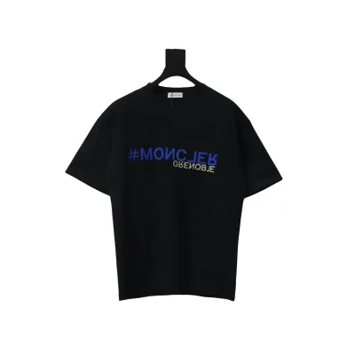 Bstsneaker-Moncler Flocked Cotton T-shirt Black 120