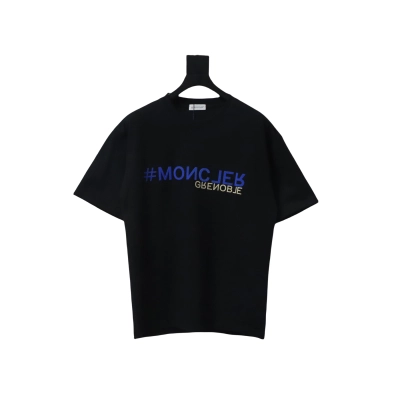 Bstsneaker-Moncler Flocked Cotton T-shirt Black 120 01