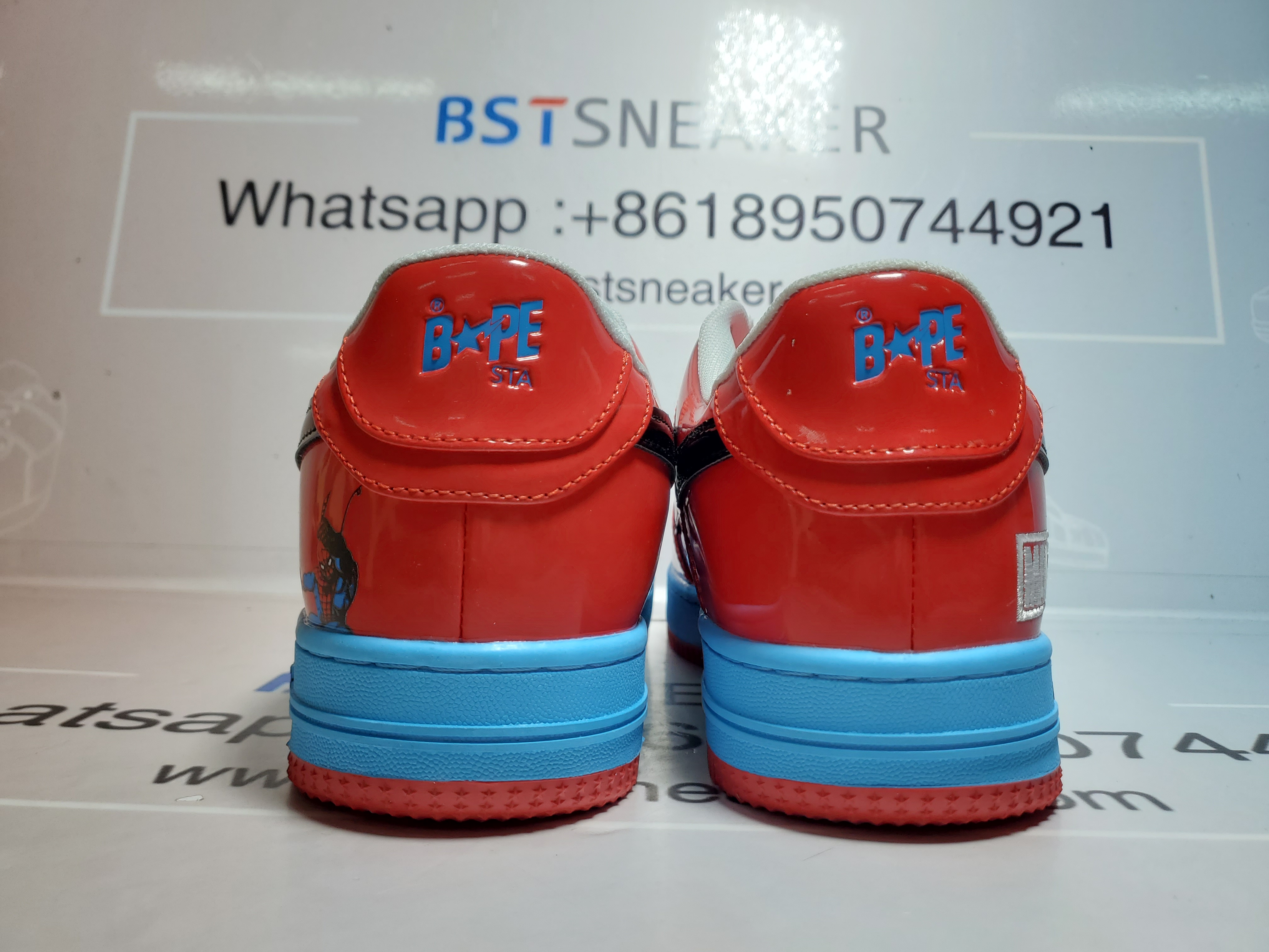 Bstsneaker-A Bathing Ape Bape Sta Marvel Comics Spider-Man Red 1I73-191-916