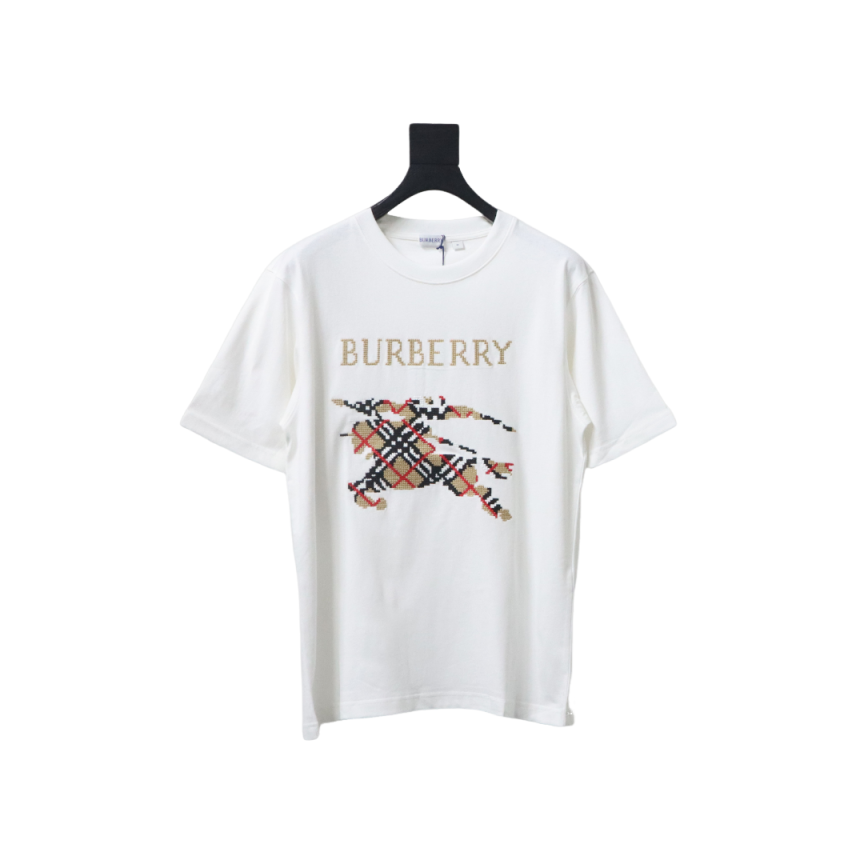 Bstsneaker- Burberry Cross Stitch EKD​ Cotton T-shirt Black White120