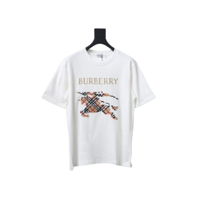 Bstsneaker- Burberry Cross Stitch EKD​ Cotton T-shirt Black White120 01