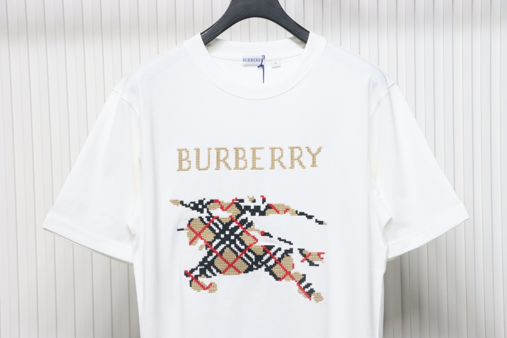 Bstsneaker- Burberry Cross Stitch EKD​ Cotton T-shirt Black White120