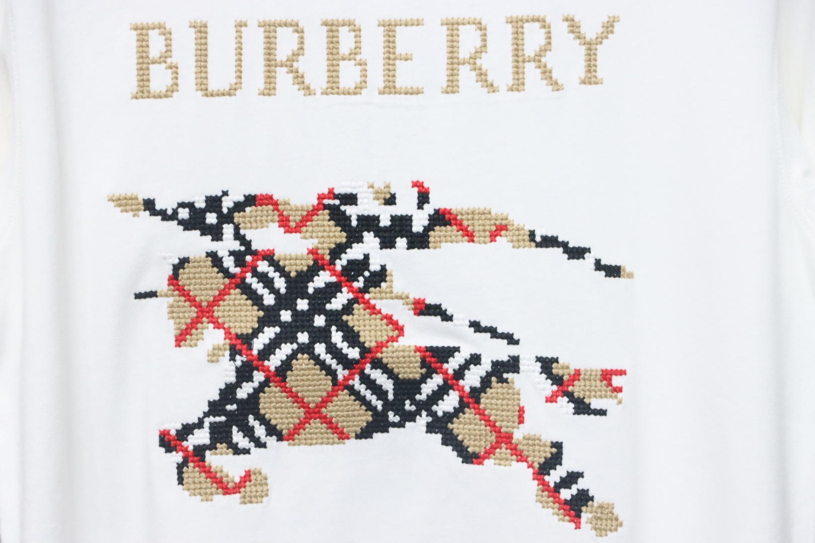 Bstsneaker- Burberry Cross Stitch EKD​ Cotton T-shirt Black White120