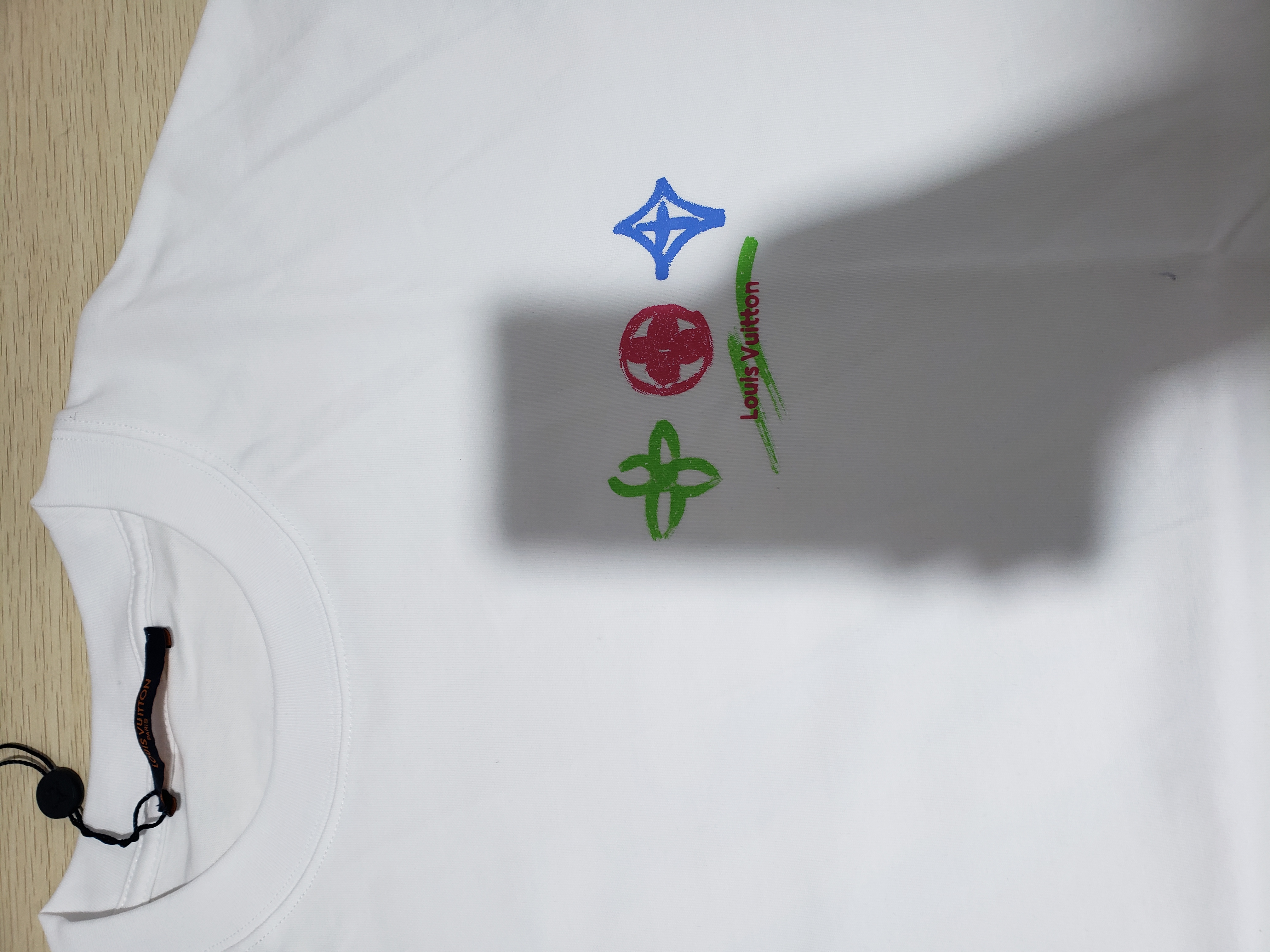 Bstsneaker-Louis Vuitton logo print White T-shirt 120